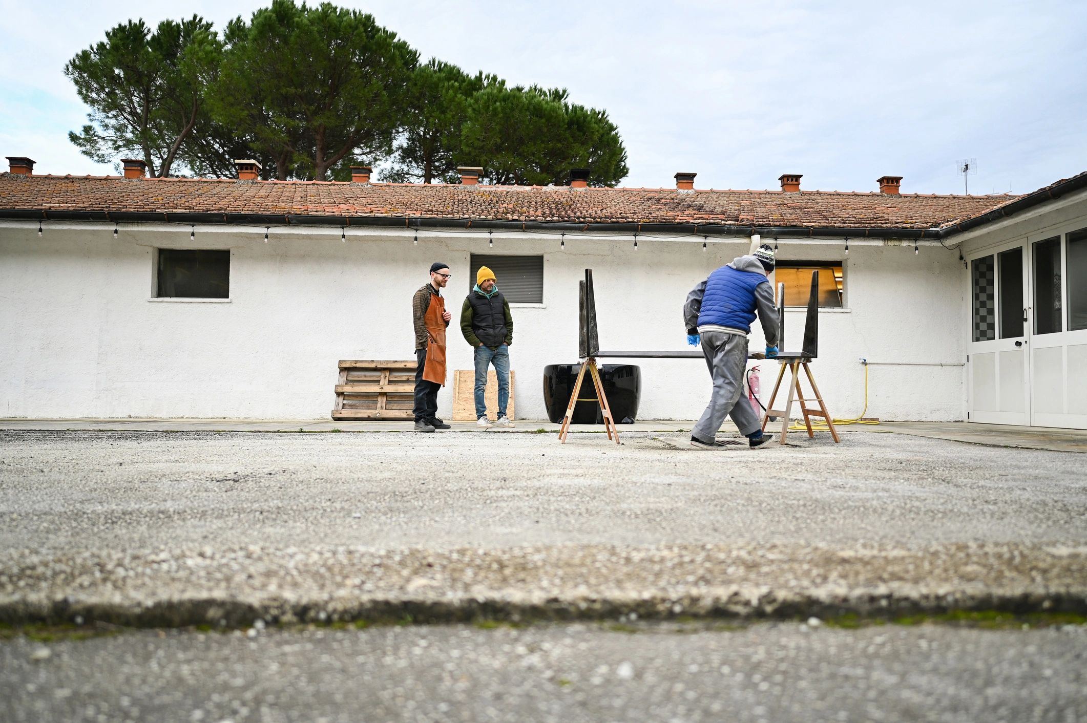 Association-style beekeeping activity outdoors